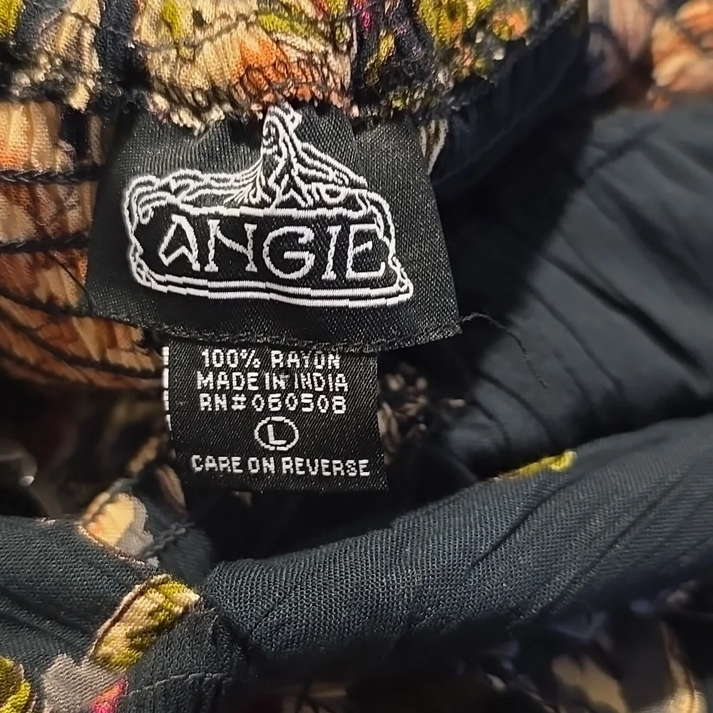 Angie Black Floral Hi-Low Maxi Dress L - Picture 2 of 5